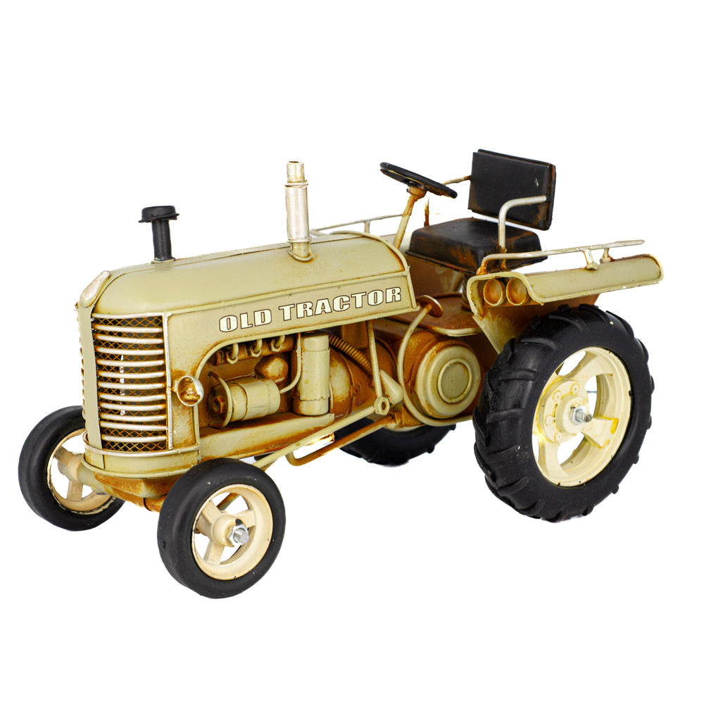 Boyle Metal Olden Days Tractor Ornament Decoration Greige 25x16x15.5cm