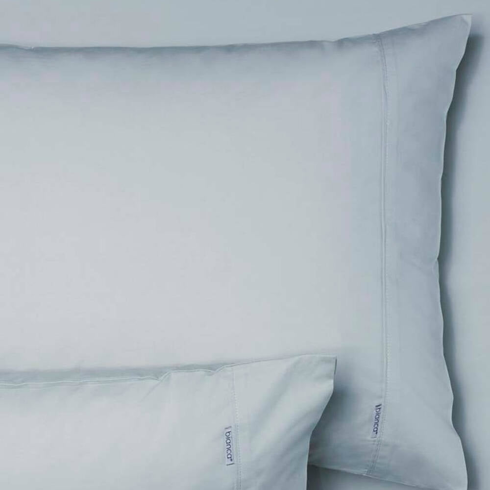 Bianca Heston 300TC Percale Cotton Sheet/Pillowcase Combo Steel Blue King Bed — image 2