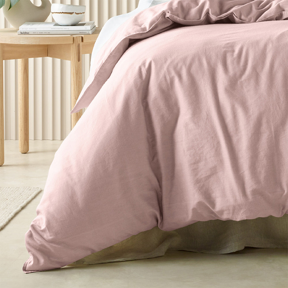 Bianca Acacia Quilt Cover Set w/ Pillowcase Home/Room Bedding Blush Queen Bed — image 3