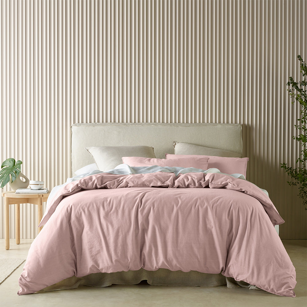 Bianca Acacia Quilt Cover Set w/ Pillowcase Home/Room Bedding Blush Queen Bed