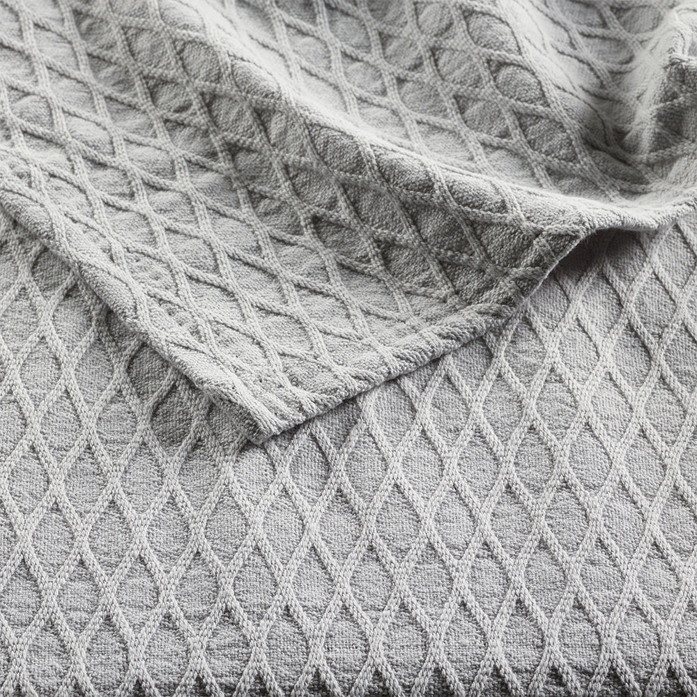Bianca Gosford Blanket 100% Cotton Soft Sofa/Home Bedding Silver Queen/King Bed — image 2