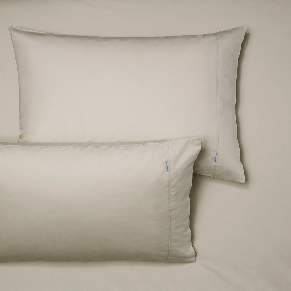 Bianca Heston 300TC Percale Cotton Sheet/Pillowcase Set Combo Stone Single Bed