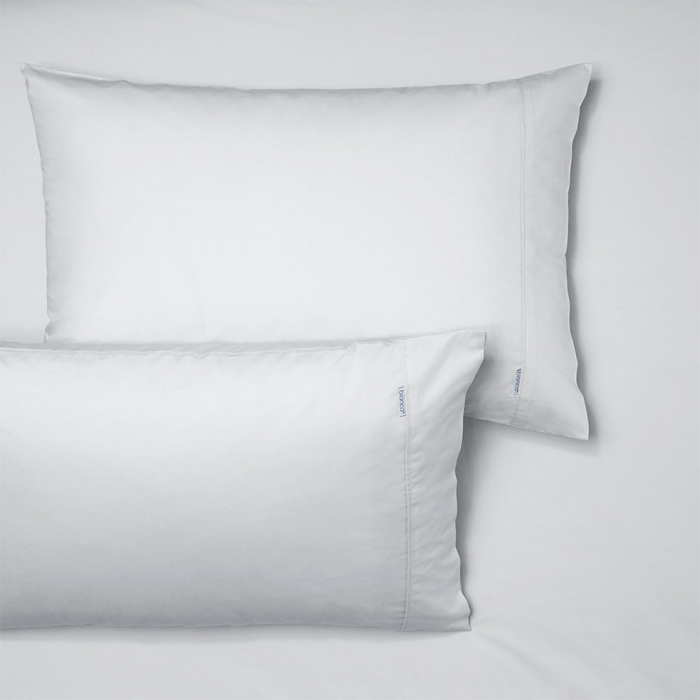 Bianca Heston 300TC Percale Cotton Fitted Sheet/Pillowcase Combo WHT Bed — Single