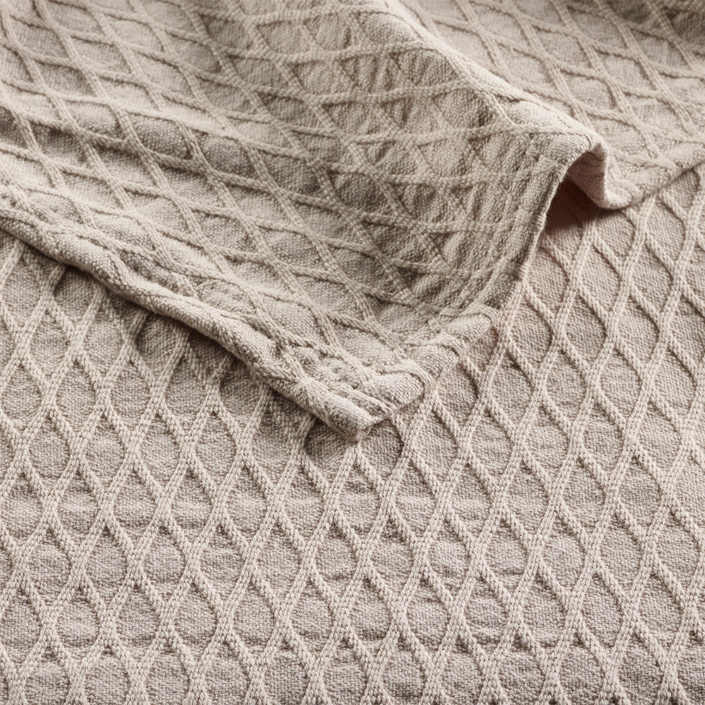 Bianca Gosford Blanket 100% Cotton Soft Sofa/Home Bedding Stone Super King Bed — image 2