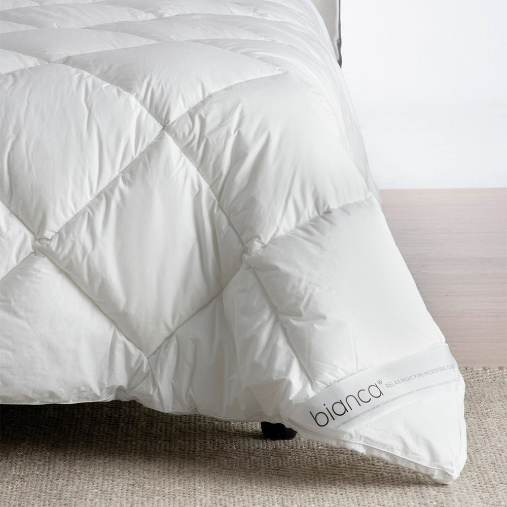 Bianca Relax Right Pure Microfibre Quilt 550gsm Home Bedding WHT Super King Bed — image 2