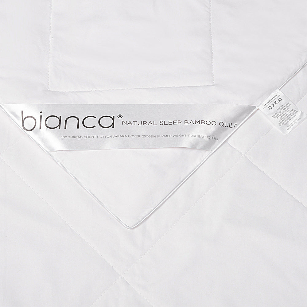 Bianca Natural Sleep Bamboo Quilt 250gsm Doona Breathable Bedding WHT Single Bed — image 6