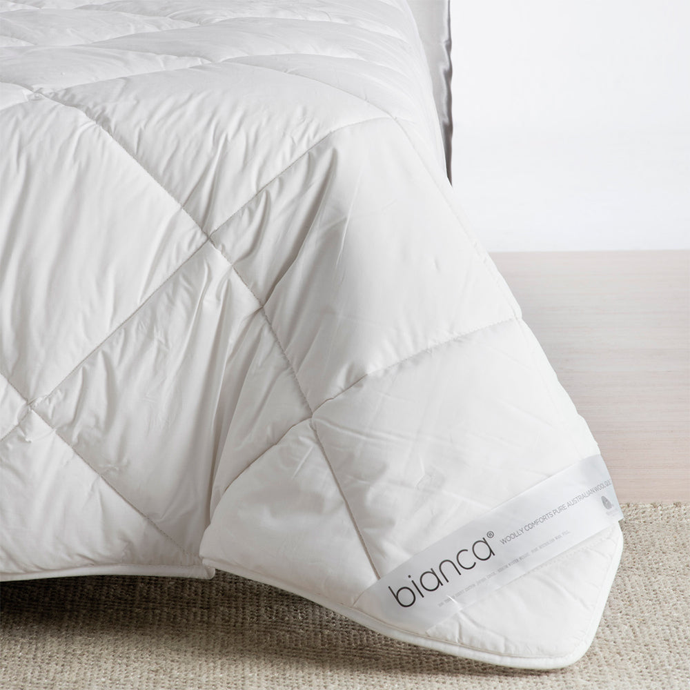 Bianca Woolly Comforts Australian Wool Quilt 550gsm Home Bedding WHT Single Bed — image 2