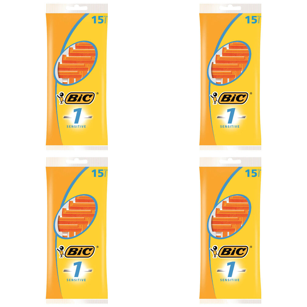 Bic 15pcs Bic Medi Facial Shaver for Sensitive Skin All Hair Single Blade Razor (4 Pack)