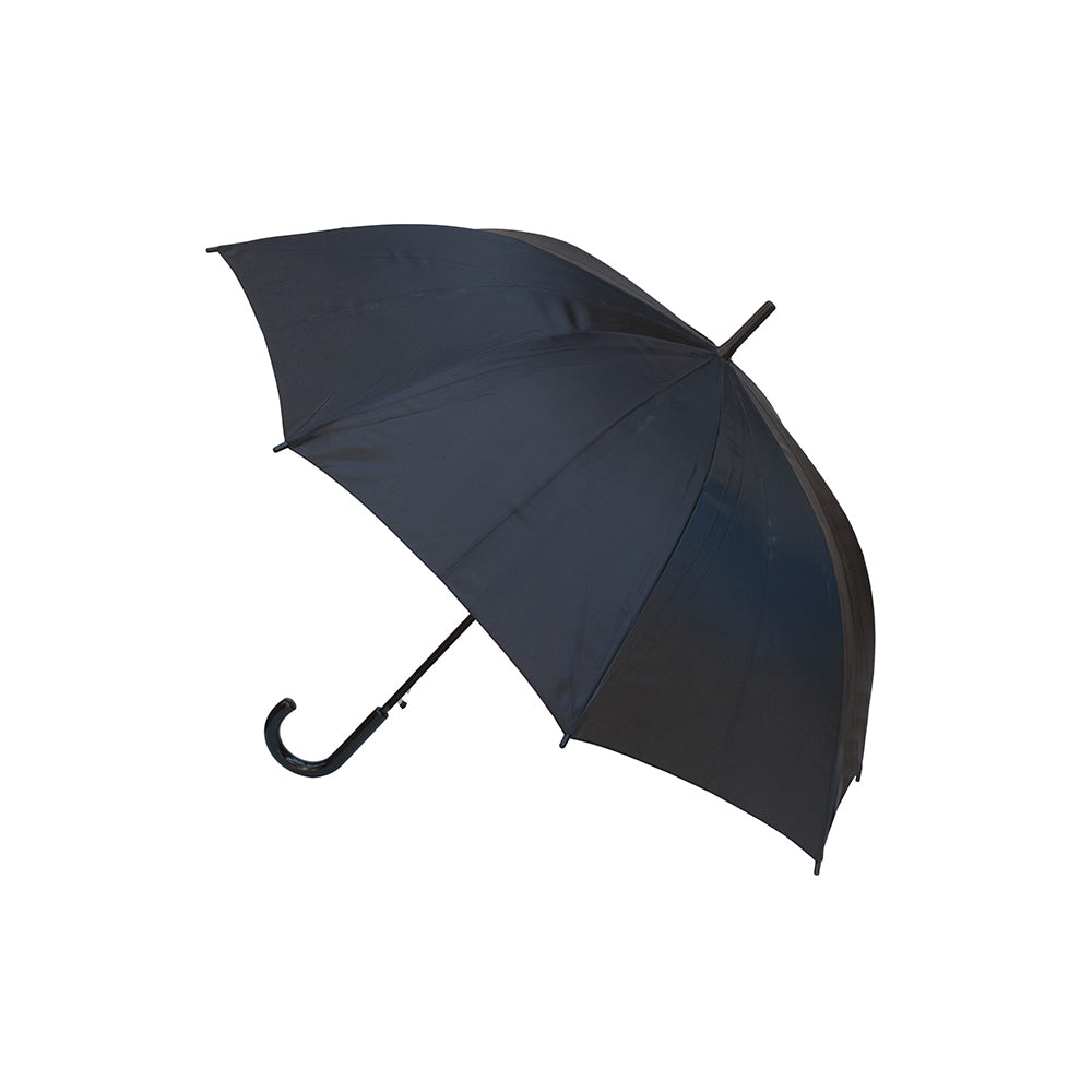 Bobbi J Bobbie J Auto Open Hook Handle Walking Length Wind Resistant Umbrella Black