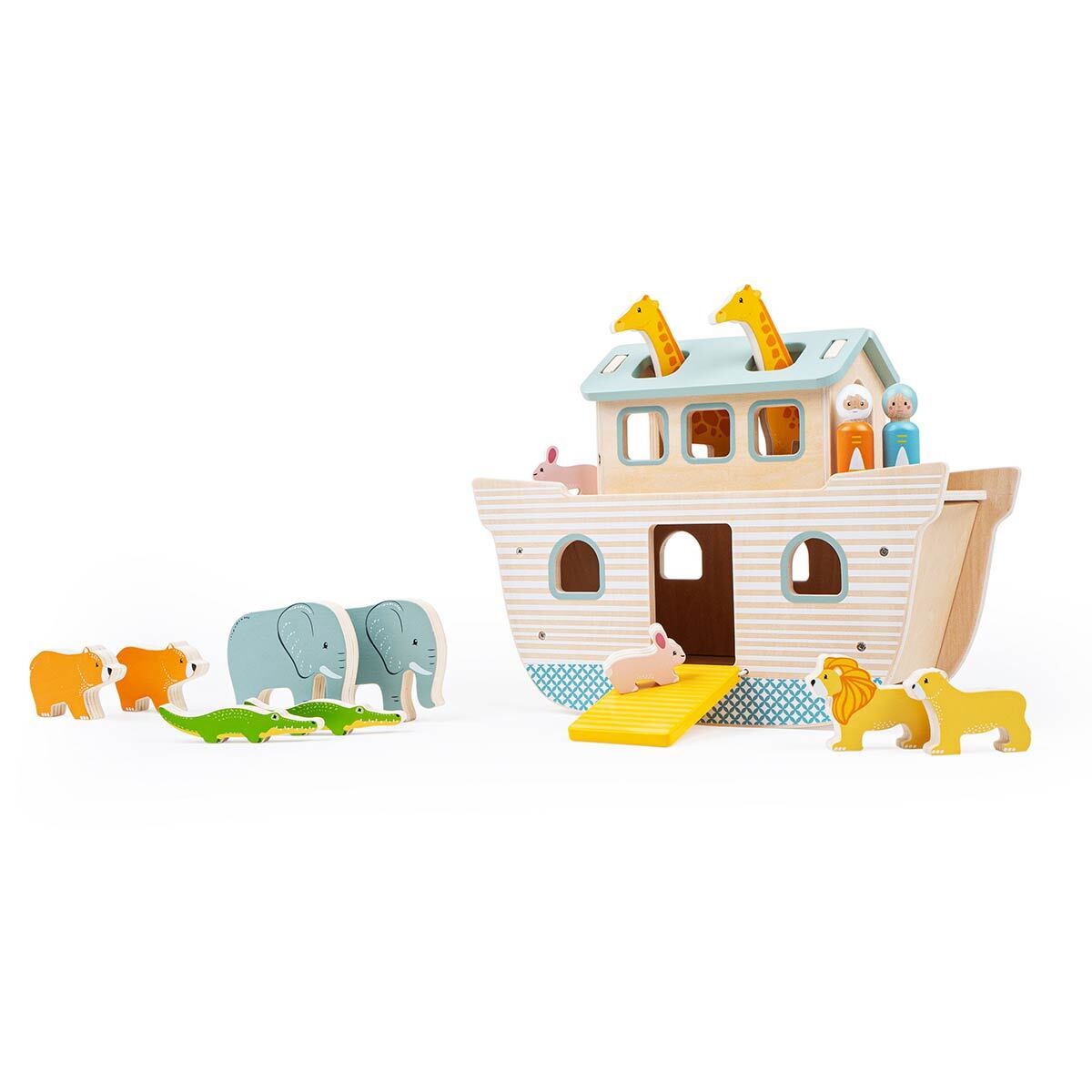 Bigjigs Toys 33.7cm FSC Noah's Ark Animals Lion/Rabbit Kids Wooden Play Toy 12m+