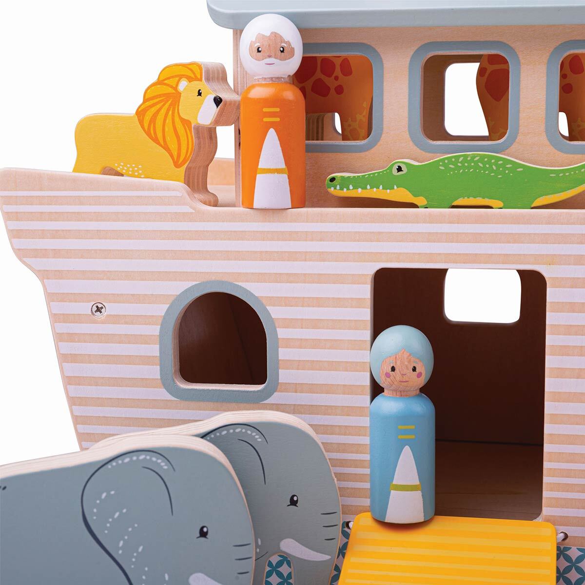 Bigjigs Toys 33.7cm FSC Noah's Ark Animals Lion/Rabbit Kids Wooden Play Toy 12m+ — image 2