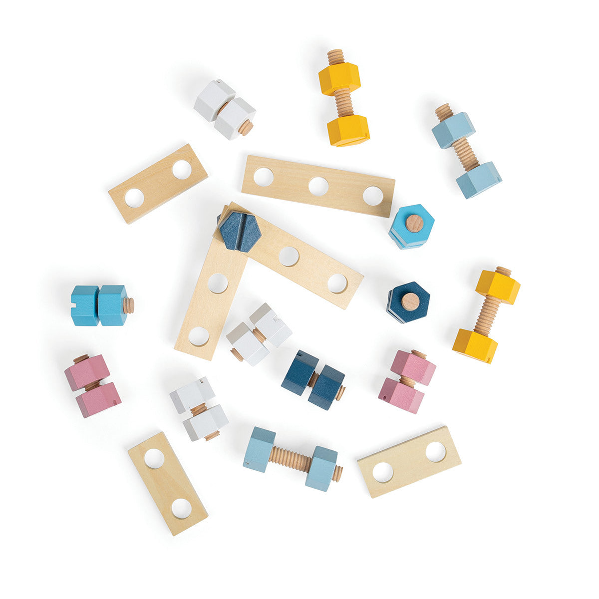 Bigjigs Toys Wooden Crate of Nuts & Bolts Kids/Children Pretend Play Toy 3y+ — image 3