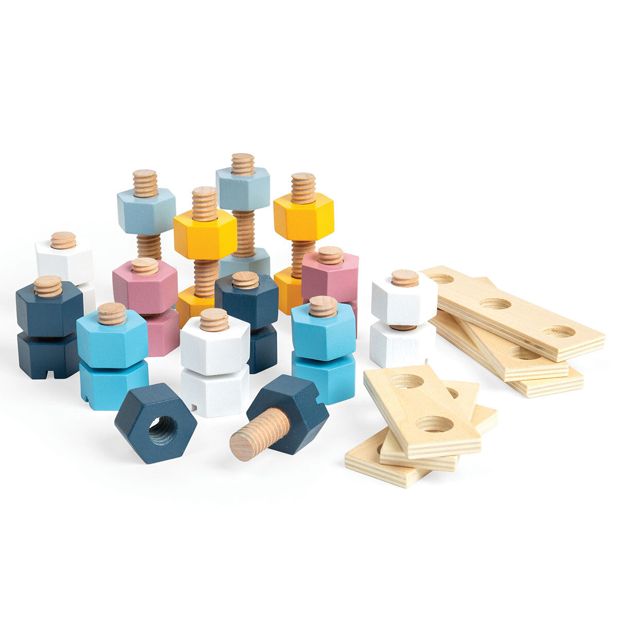 Bigjigs Toys Wooden Crate of Nuts & Bolts Kids/Children Pretend Play Toy 3y+ — image 2
