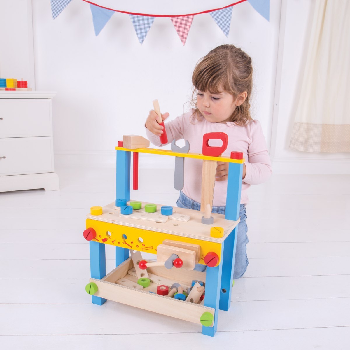 Bigjigs Toys My First Workbench Kids/Children Wooden Pretend Toy Play Set 3y+ — image 2