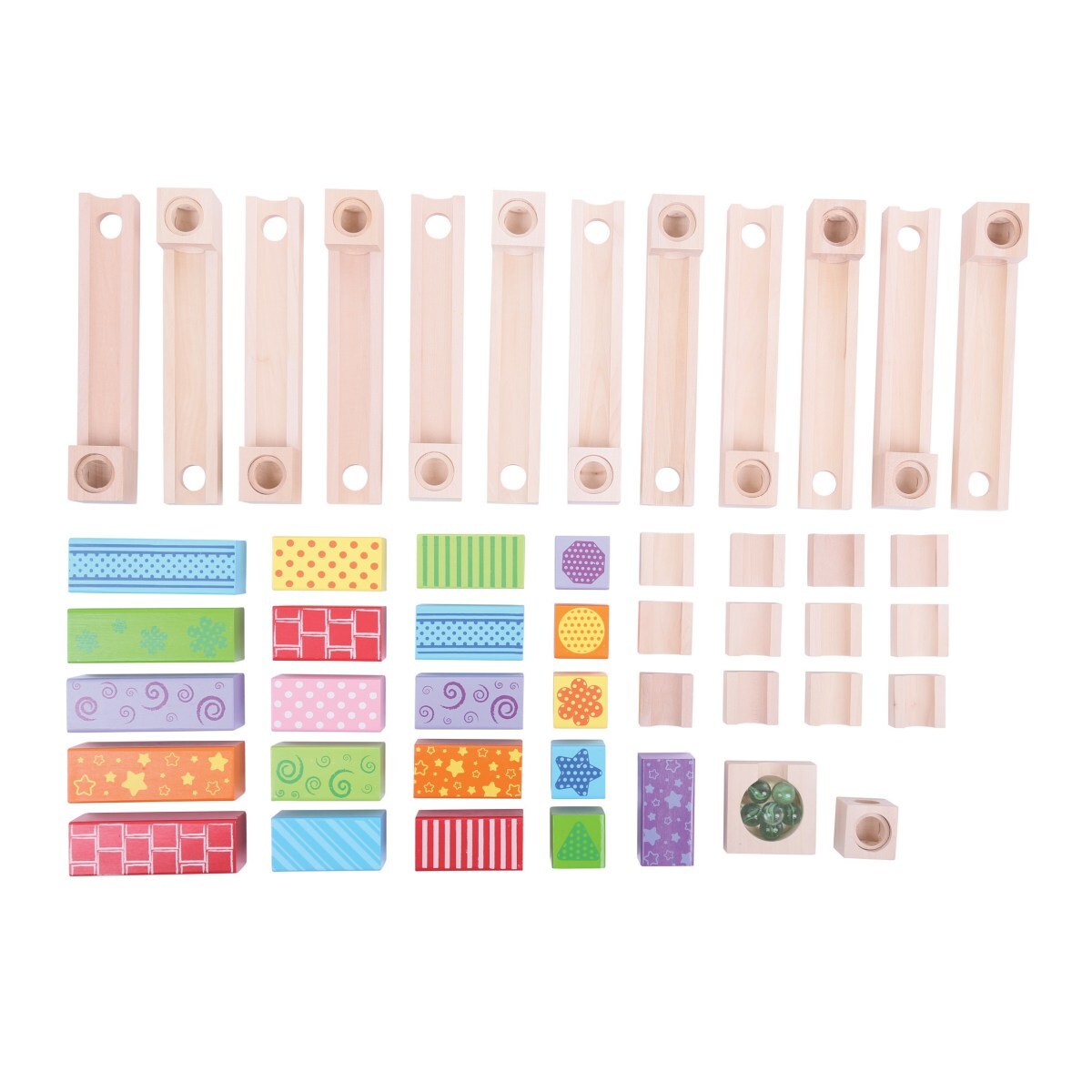 Bigjigs Toys 20cm Marble Run Kids/Children Wooden Educational Play Toy 3y+ (47 Pieces) — image 2