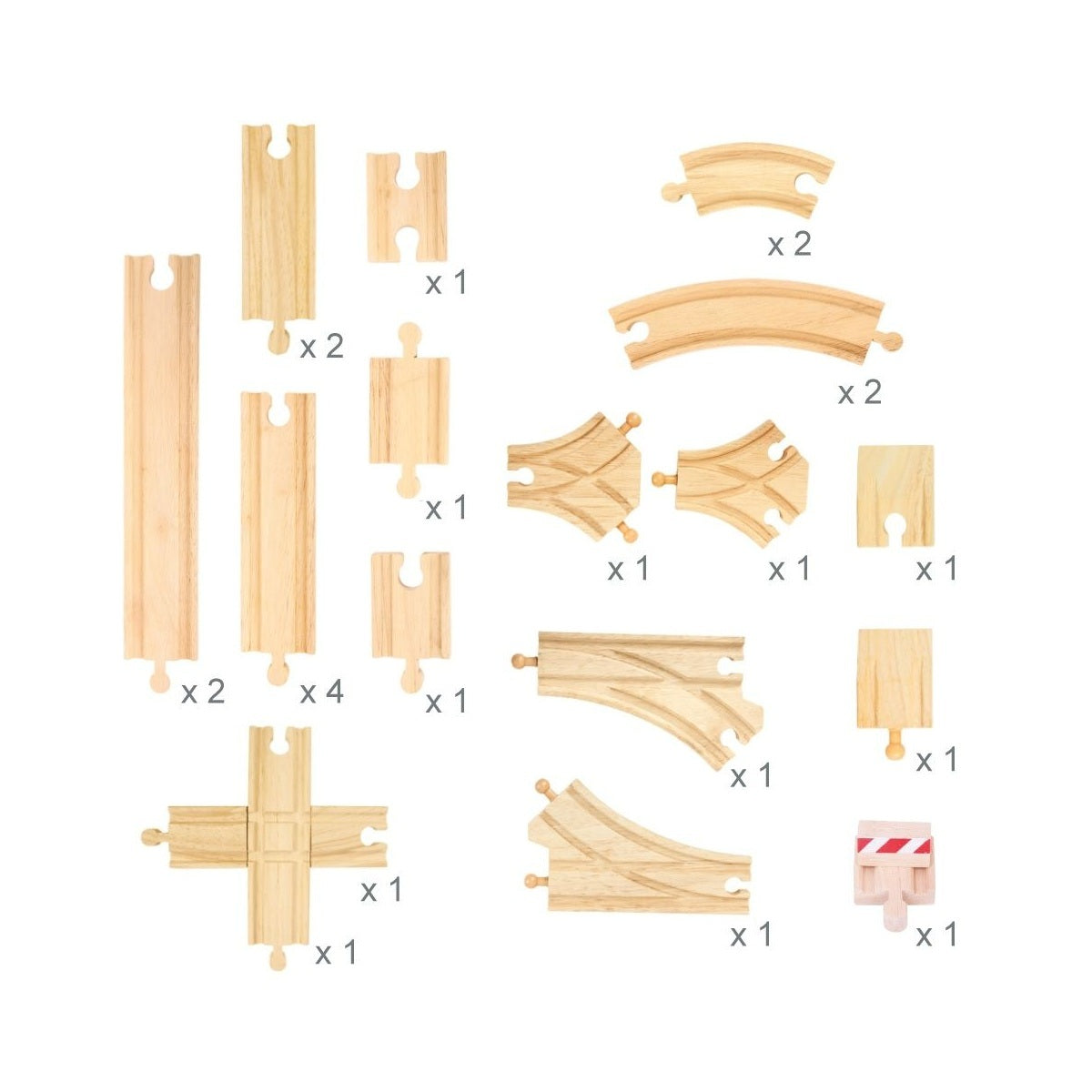 Bigjigs Rail Low Level Track Expansion Pack Wooden Toy Railway Accessory 3+ (25 Pieces) — image 3