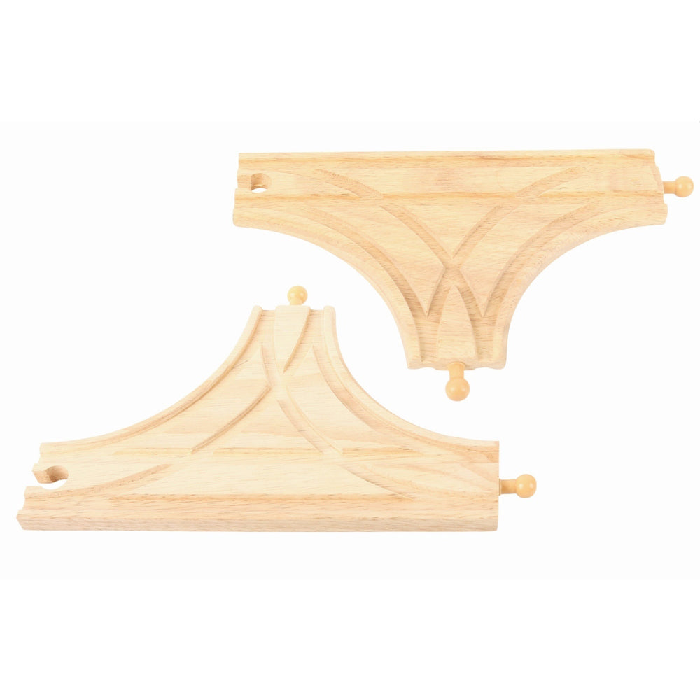 Bigjigs Rail Wooden T-Junction Tracks Kids Toy 3y+ Natural Wood 21cm (2 Pieces)
