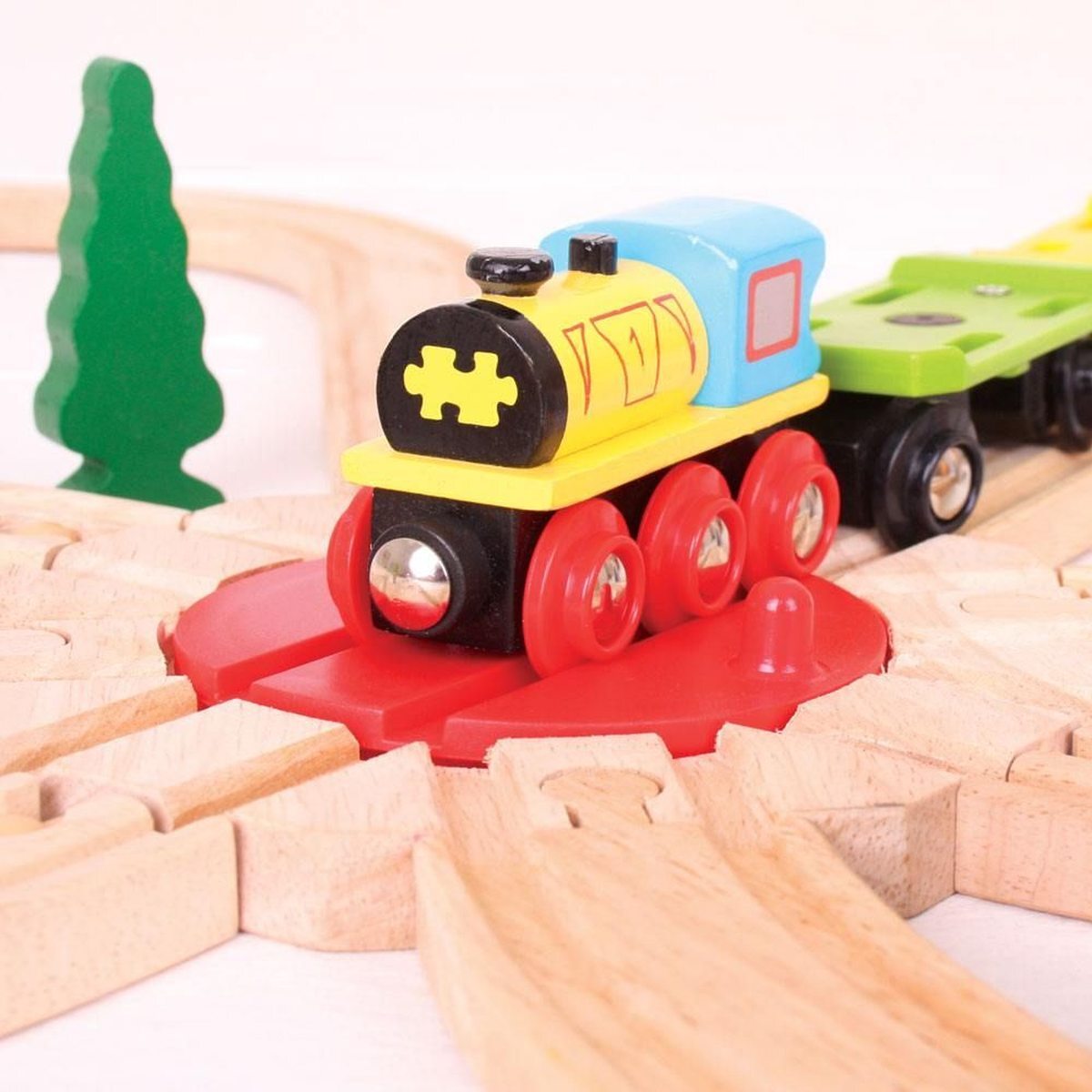 Bigjigs Rail 8-Way Turntable 14.5cm Railway Track Accessory Kids Wooden Toy 3y+ — image 2