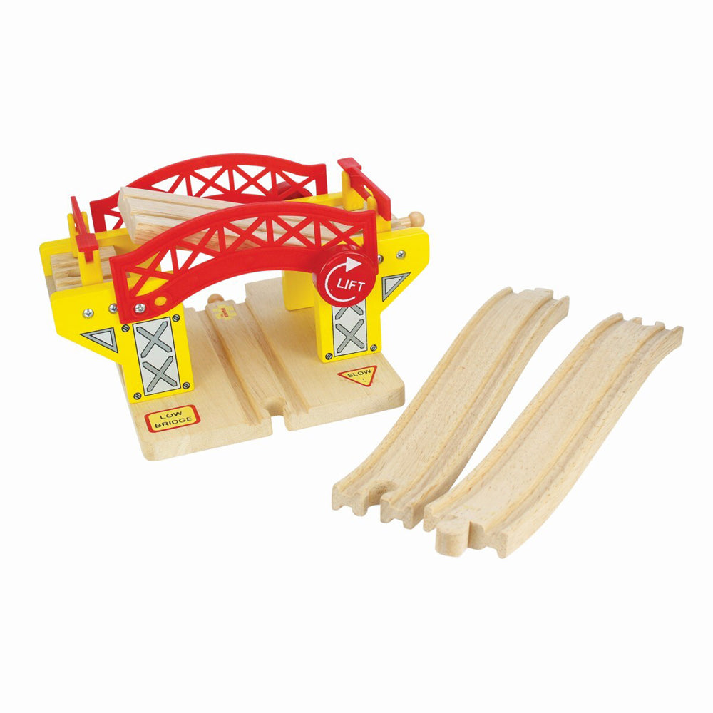 Bigjigs Rail 20cm Lifting Bridge Kids Wooden Toy Train/Railway Accessory 3y+ (3 Pieces)