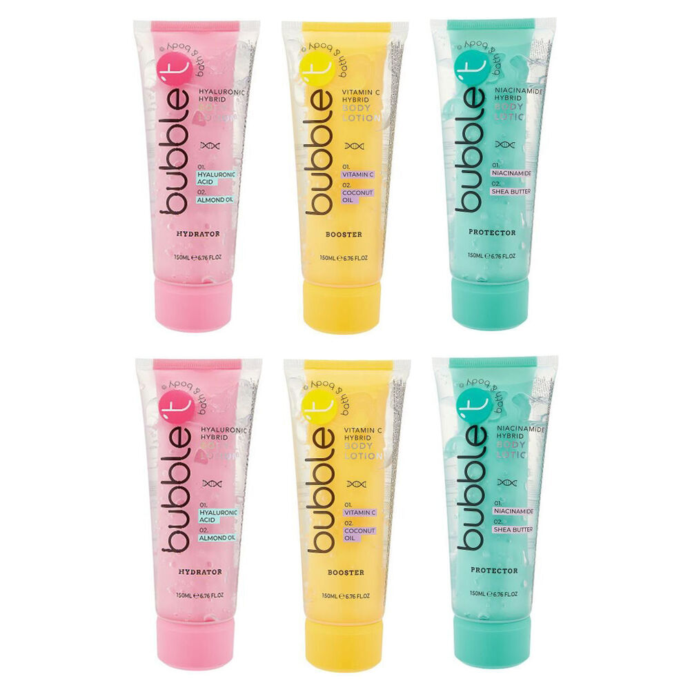 Bubble T Hybrid Body Lotion Moisturiser 150ml Nourishing Hydrating Care (6 Pack)