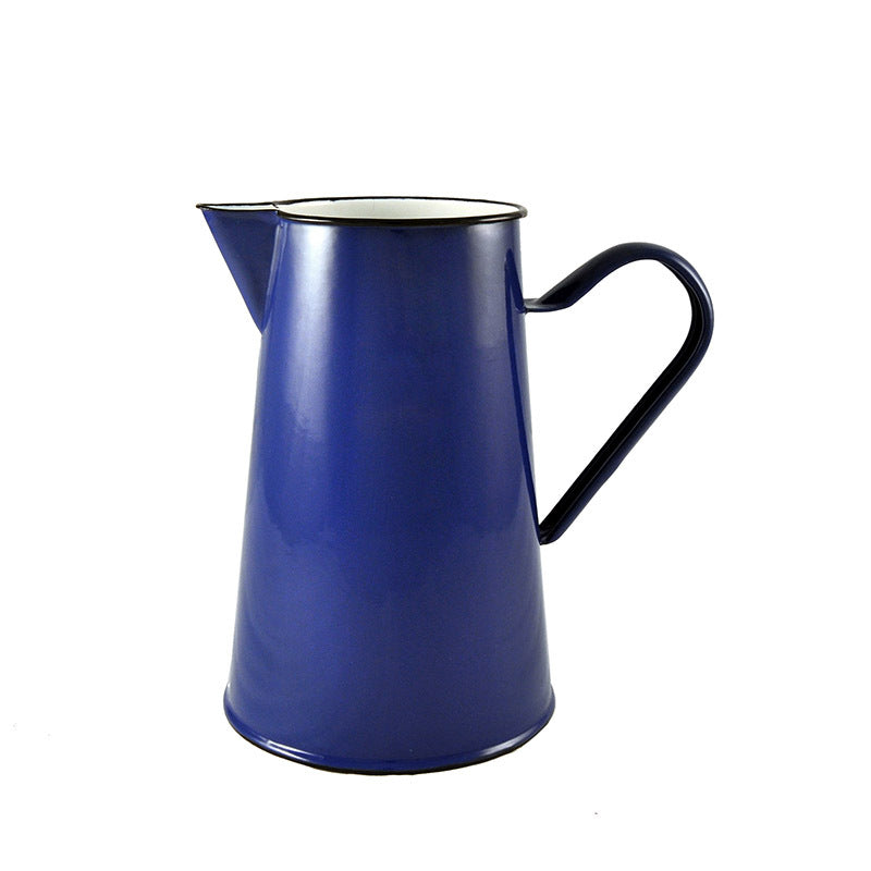Urban Style Enamelware 2L Pitcher Water/Juice Jug Container w/ Black Rim Blue