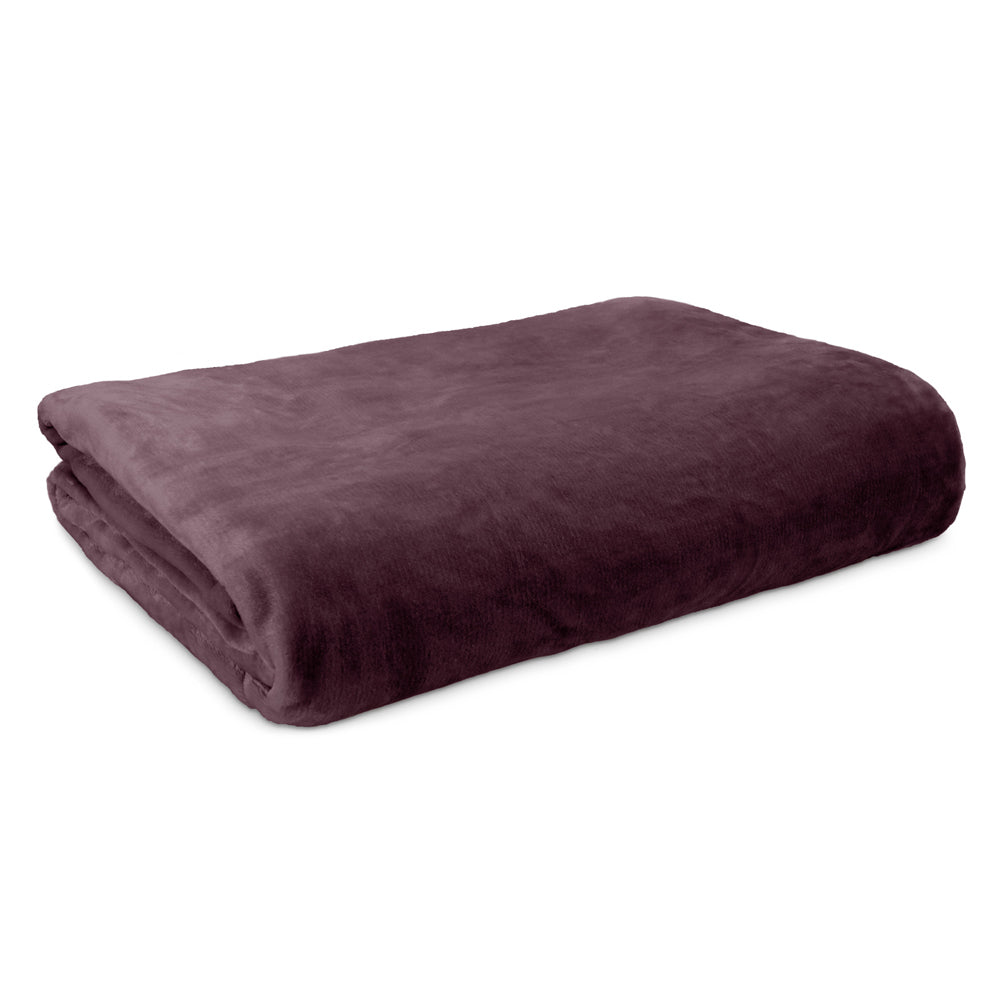 Ardor Boudoir Lucia Bed Luxury Plush Velvet Blanket Aubergine