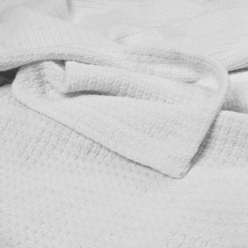 Algodon Queen Sophie Cotton Waffle 300GSM Blanket Home/Room Bedding White — image 3