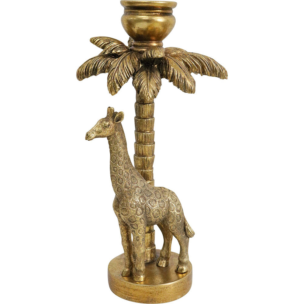 LVD 13x25cm Candle Holder Giraffe Palm Decorative Ornament Statue Home Decor