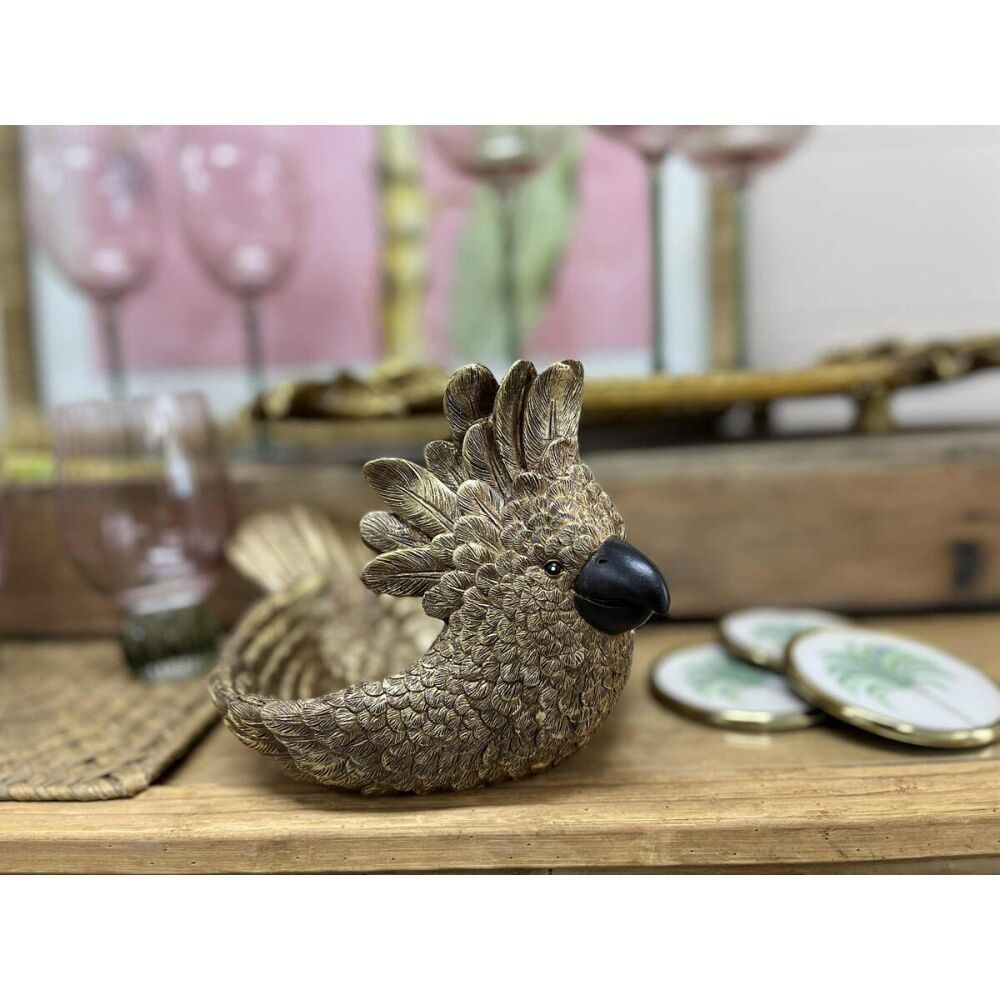 LVD Cockatoo Traybowl Decorative Sculpture Tabletop Home Decor 26.5x18cm — image 2
