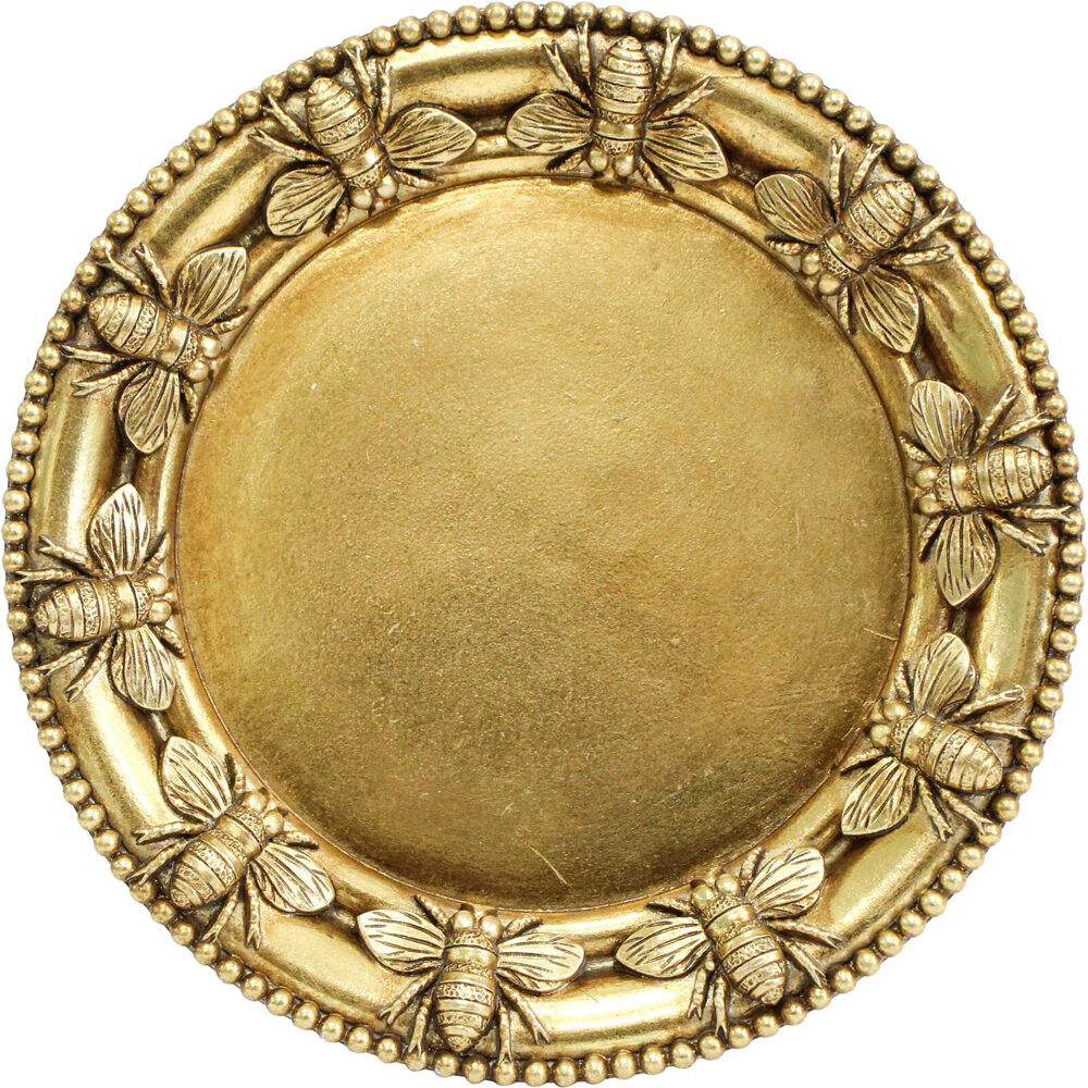 LVD Resin Bumble Bee Border Round Trinket Dish Display Tray 14cm Gold (2 Pack) — image 2