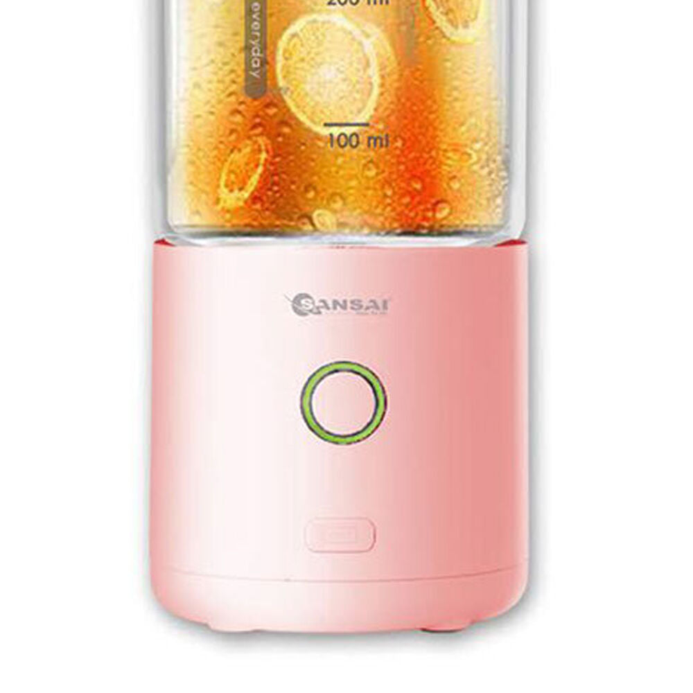 Sansai 400ml 22.5cm Portable Micro USB Rechargeable To-Go Glass Blender Pink — image 2