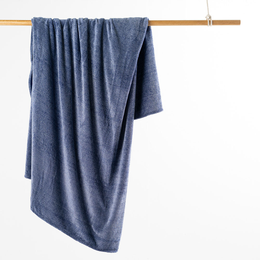 Jason Single Bed 160x210cm Super Soft Melange 320 GSM Soft Plush Blanket Denim — image 2