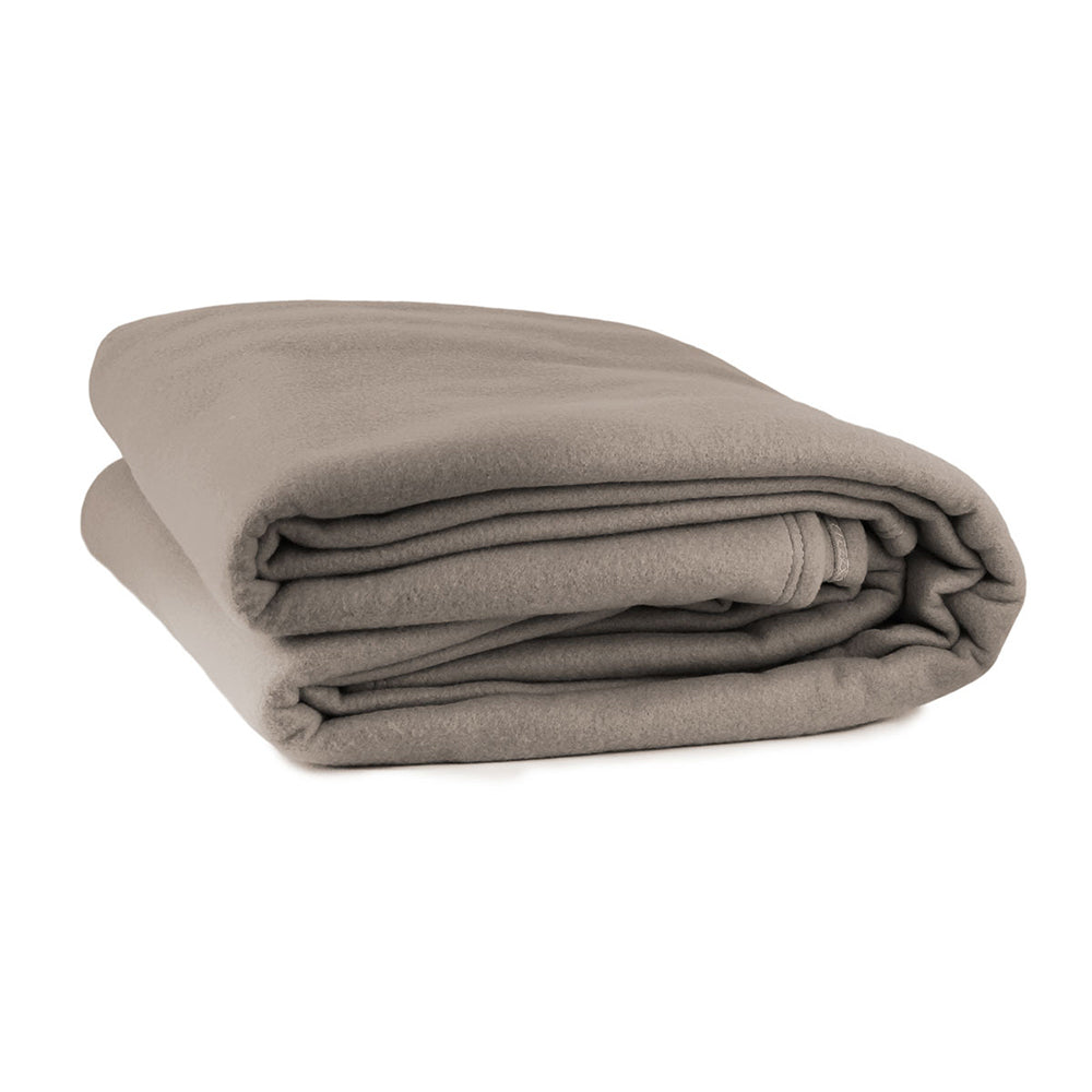 Jason Commercial Double Bed Premium Polar Fleece Blanket 225x245cm Latte 360GSM