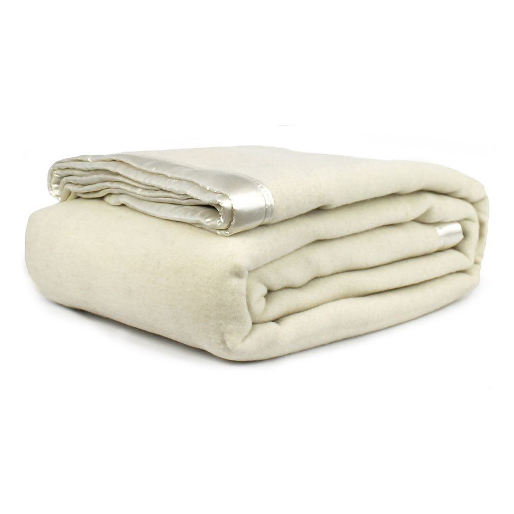 Jason Commercial Queen/King Bed Australian Wool Blanket 227x258cm Ivory/Natural