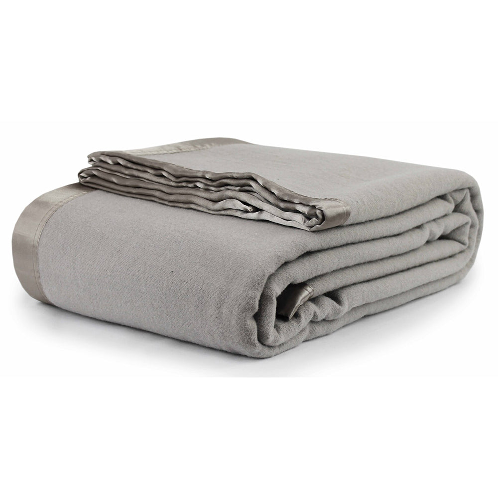 Jason Commercial Single Double Bed Australian Wool Blanket 200x258cm Platinum Silver