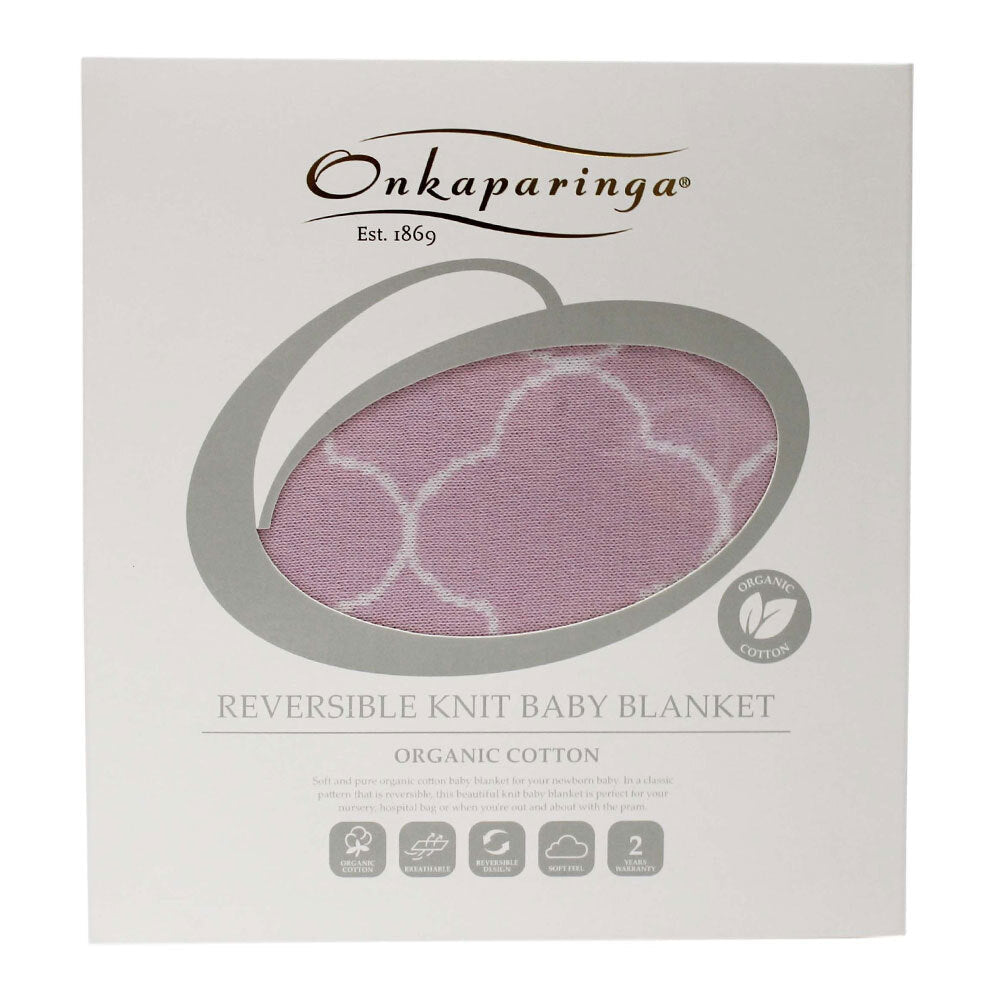 Onkaparinga Reversible Baby Clouds Organic Cotton Blanket Nursery Bedding — Pink