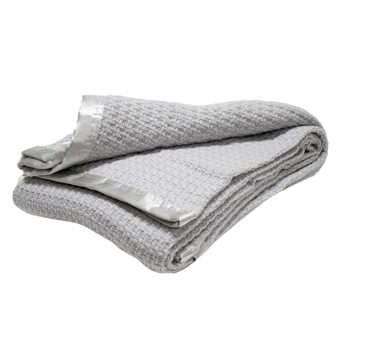 Onkaparinga Baby Moss Weave 80x120cm Soft Cotton Bassinet Blanket 330GSM Silver — image 2