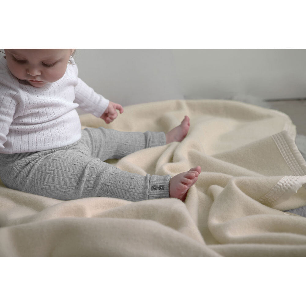 Onkaparinga Baby Australian Wool Soft Warm Nursery Blanket For Bassinet Cream — image 3