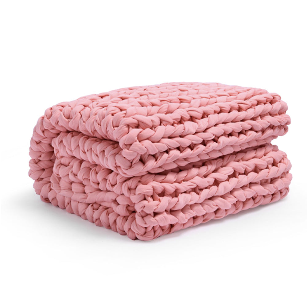 Onkaparinga 6kg Knitted Sleep Weighted Blanket Heavy Home Bedding Soft Peach — image 3