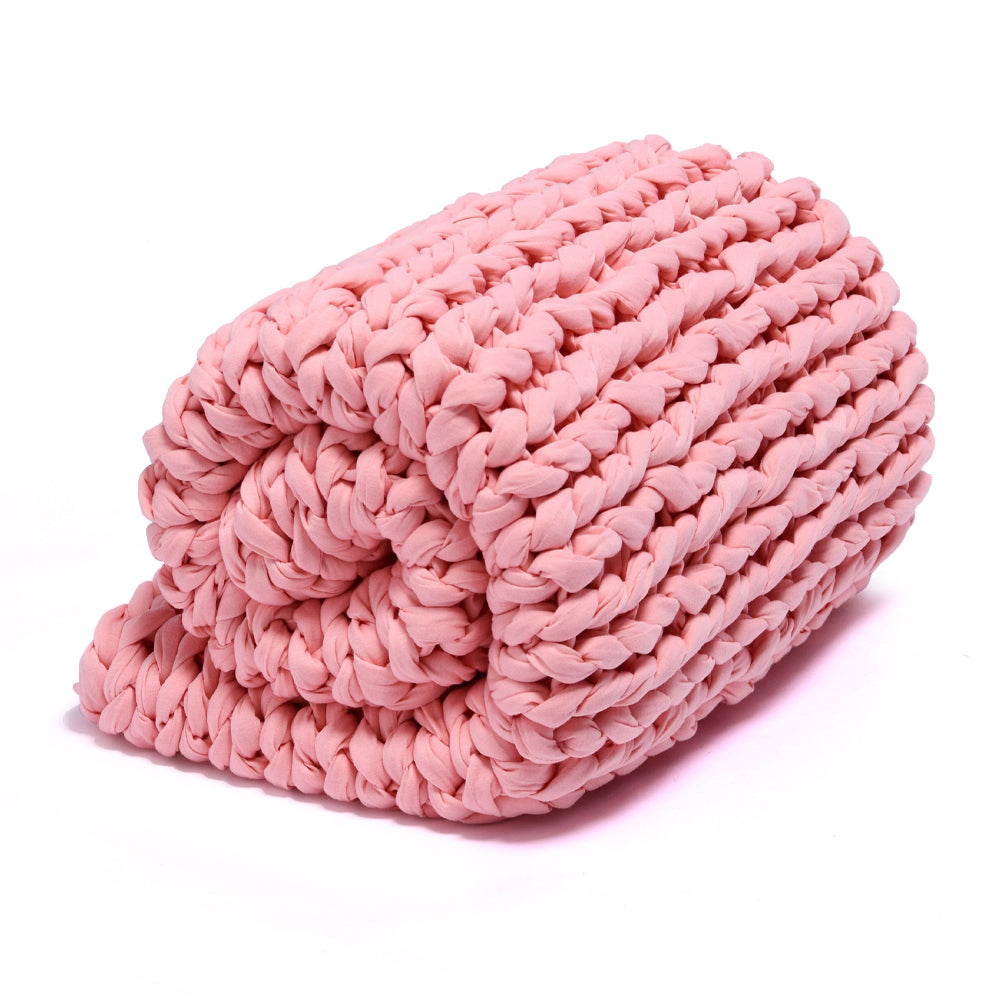 Onkaparinga 6kg Knitted Sleep Weighted Blanket Heavy Home Bedding Soft Peach — image 4