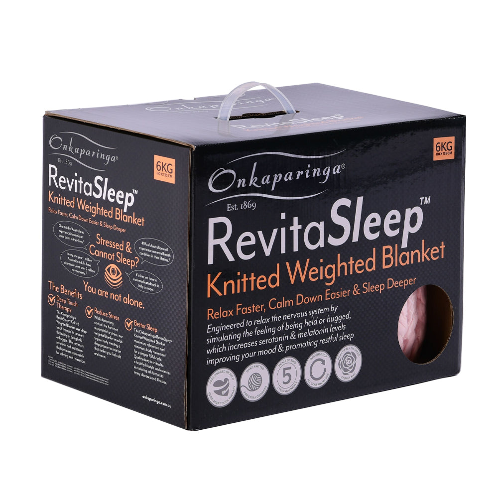 Onkaparinga 6kg Knitted Sleep Weighted Blanket Heavy Home Bedding Soft Peach
