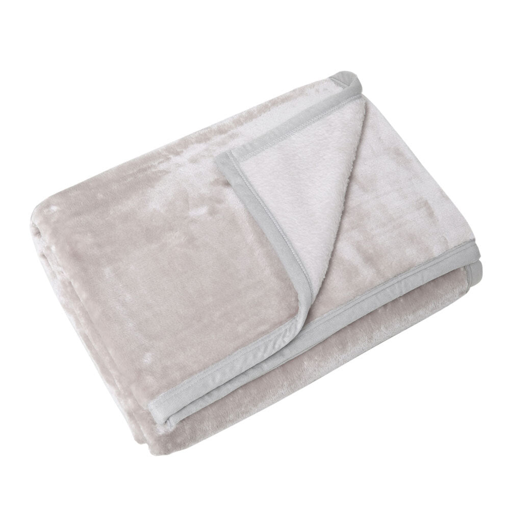 Onkaparinga Size Single Bed 160x210cm Moonbeam Polyester Faux Mink Blanket