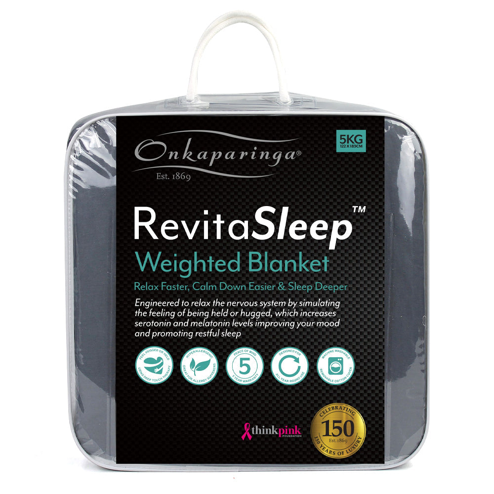 Onkaparinga Family 5kg Cotton 122x183cm Weighted Blanket Home Bedding Charcoal