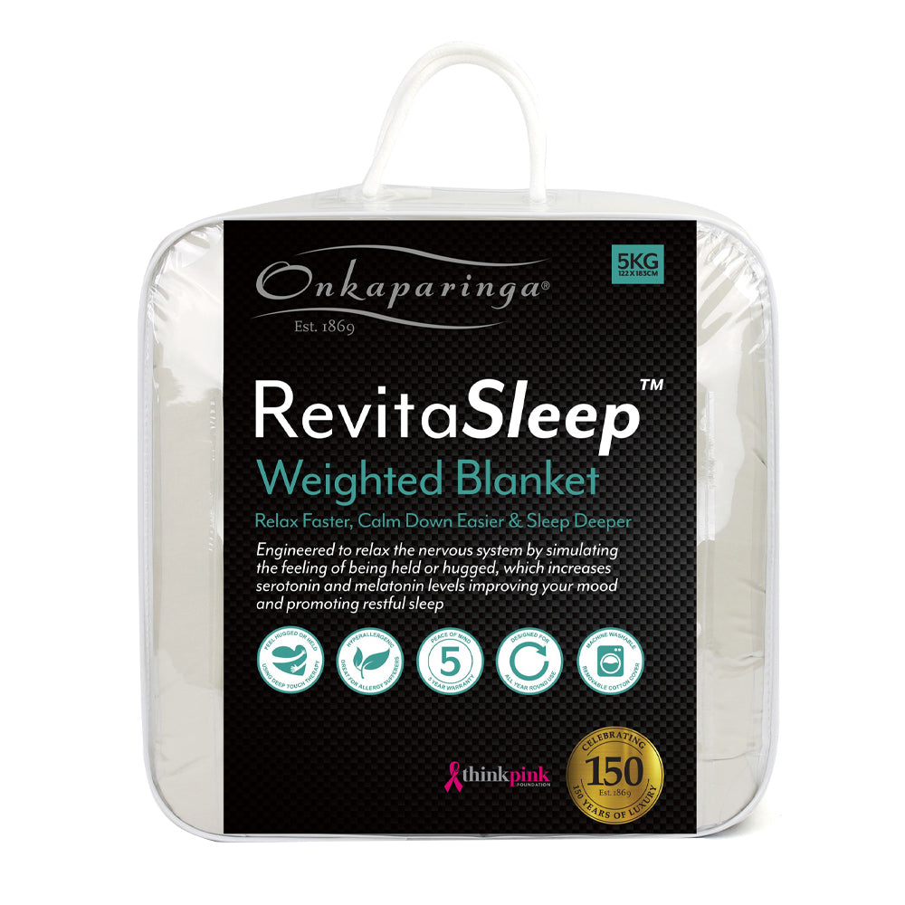 Onkaparinga Family 5kg Cotton 122x183cm Weighted Blanket Home Bedding Oatmeal