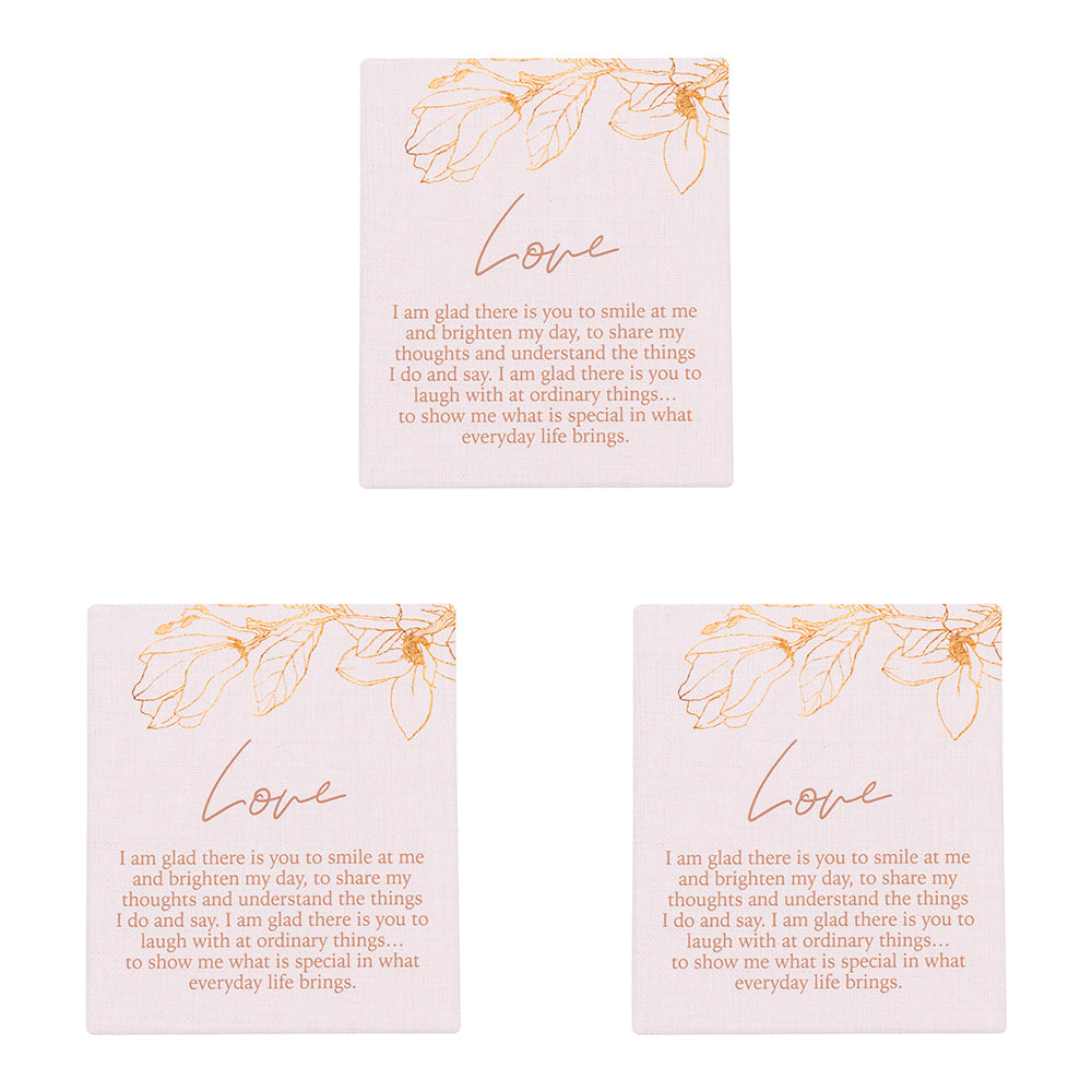 Splosh Blossom Ceramic Love Verse Plaque w/ Stand/Hanging Hook 112x14cm (3 Pack)