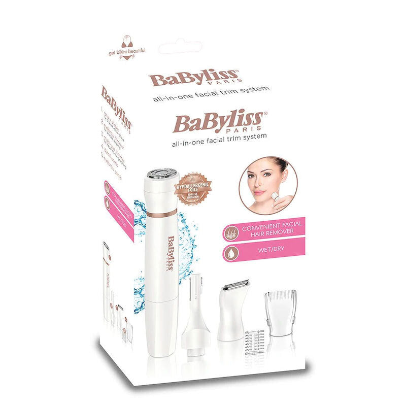 Babyliss Paris Electric Cordless Women's Facial Hair Trimmer/Remover (5 Pieces) — image 3