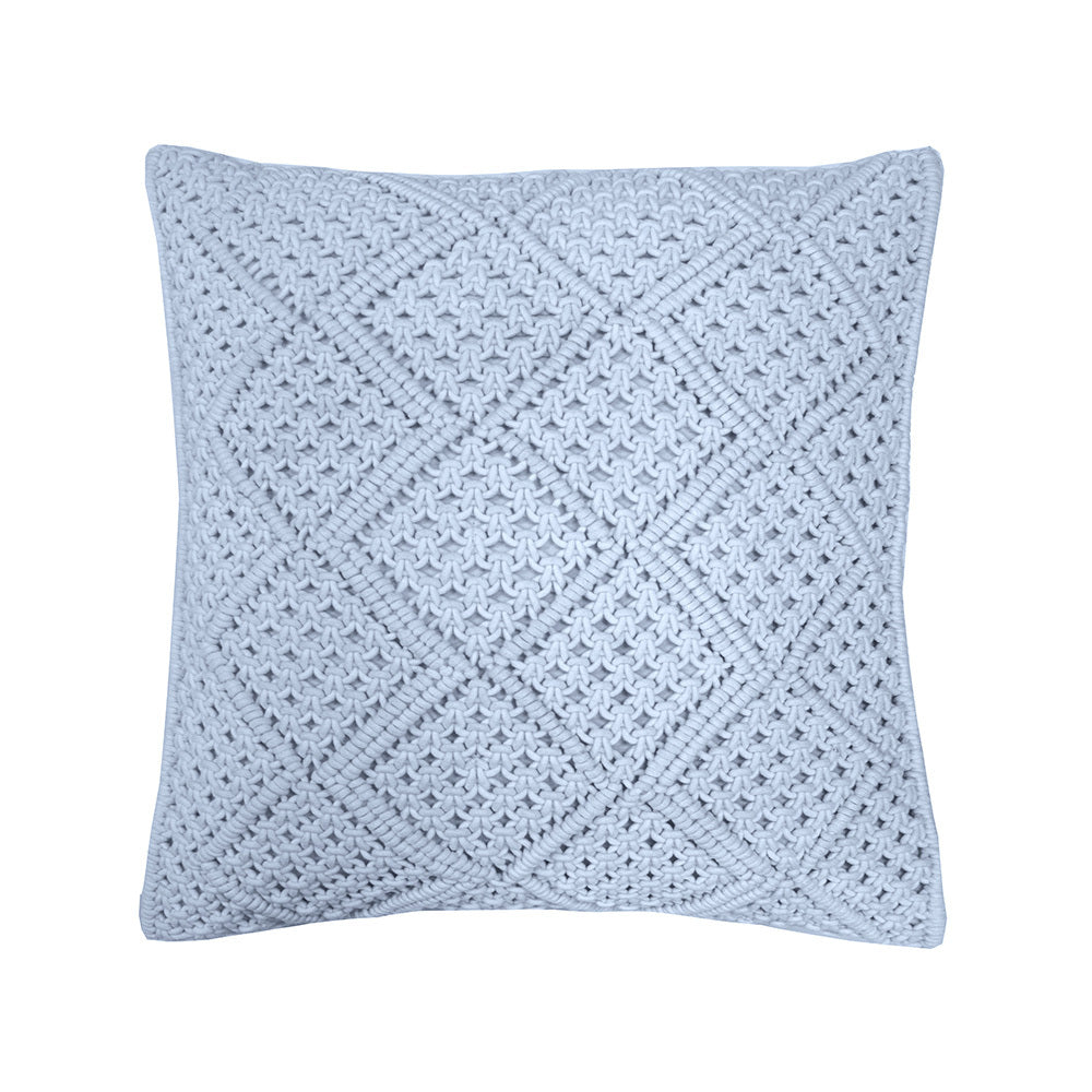 Bambury Decorative Anka Square Cushion Blue 45 x 45cm Cotton Woven Home Decor