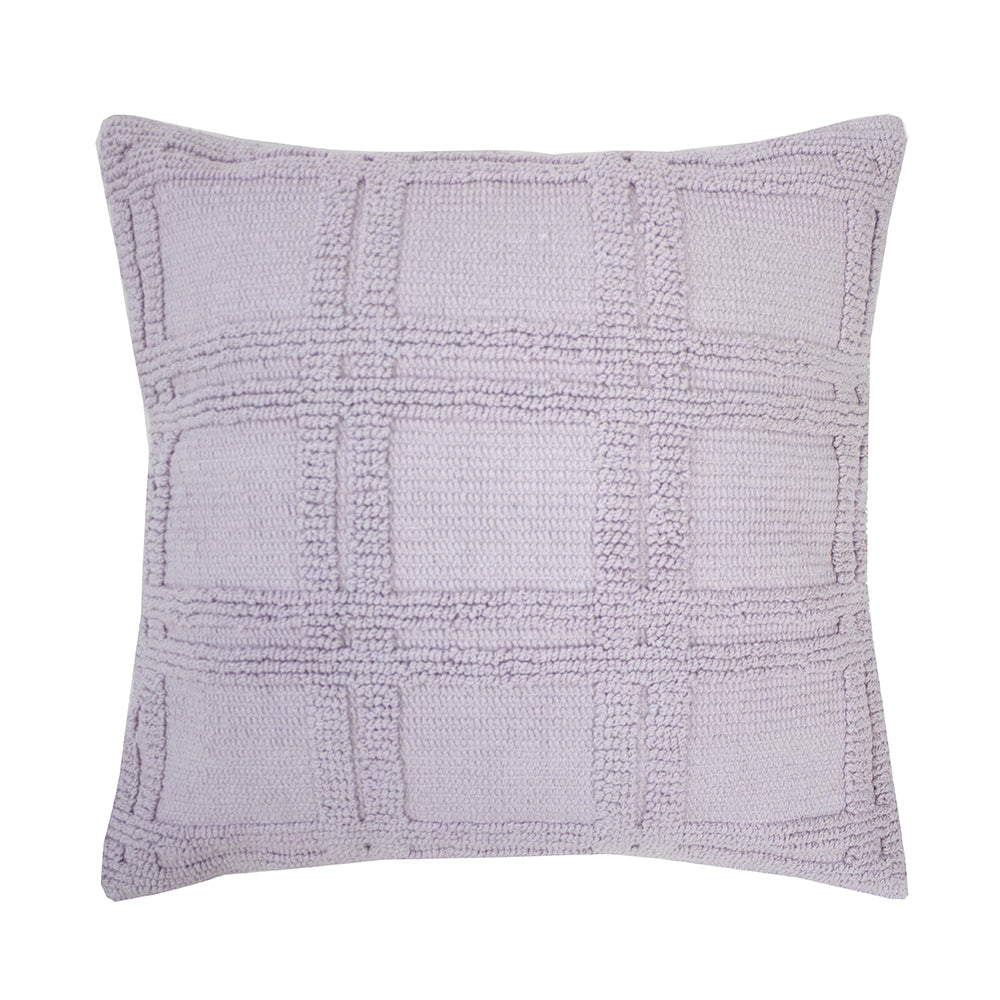 Bambury Cotton Woven Home Decor Decorative Christos Square Cushion Lilac
