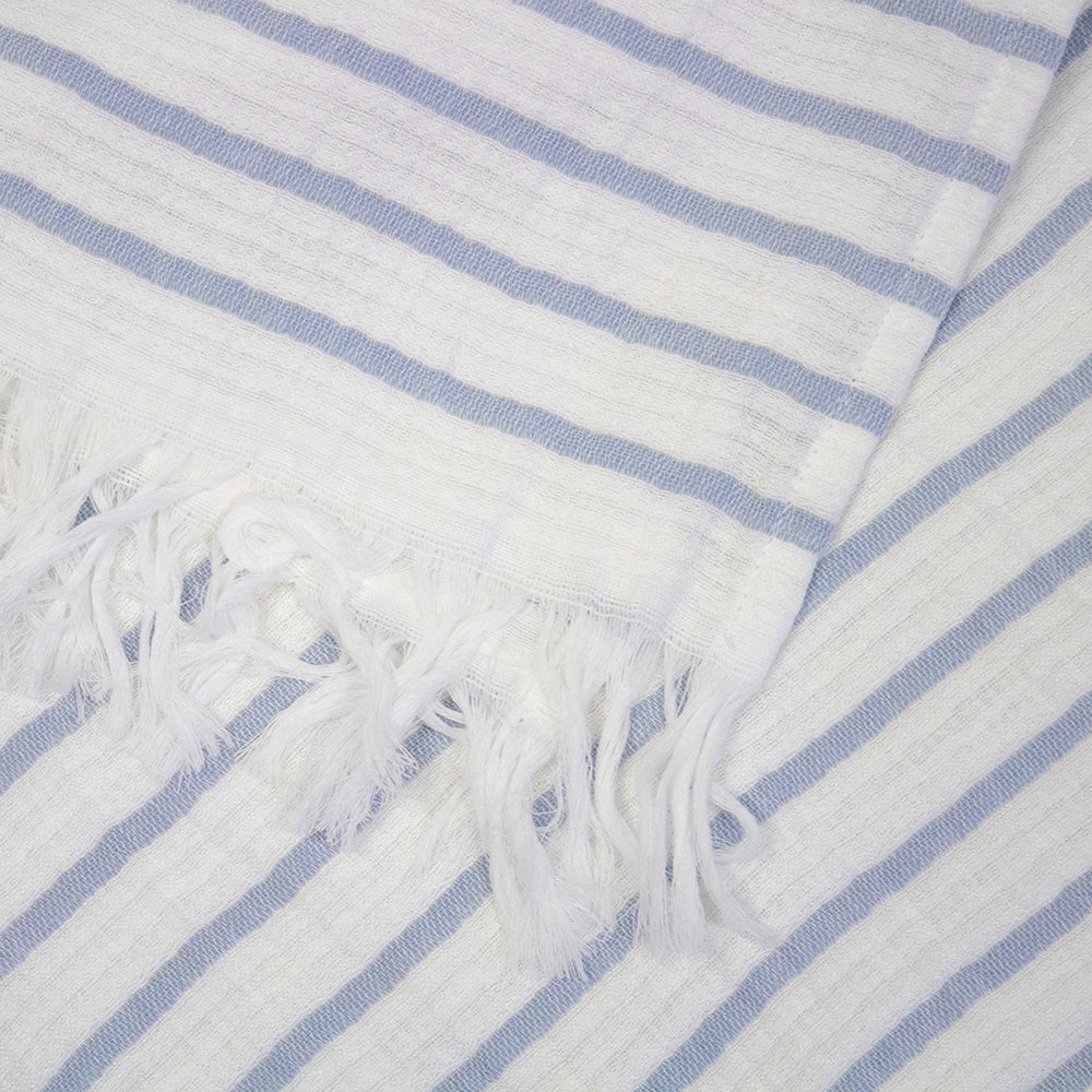 Bambury Decorative Ultra Soft Haven Throw Blue Cotton Woven 130 x 200cm — image 2