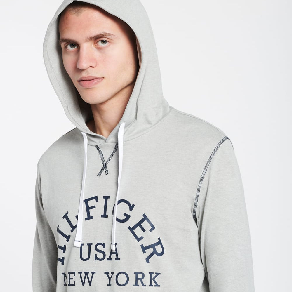 Tommy Hilfiger Men's Sleepwear Jersey Hoodie Grey Heather — image 5